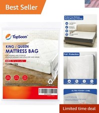 Clear Plastic Mattress Cover - 1.5mil Heavy-Duty Protection for Queen/King