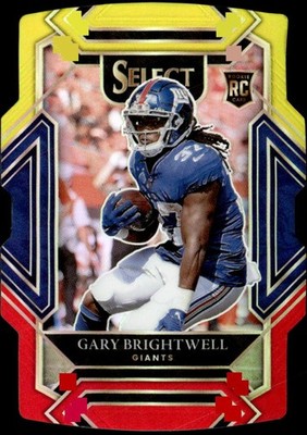 2021 Panini Select Gary Brightwell #295 Red and Yellow Prizm Die Cut Club RC