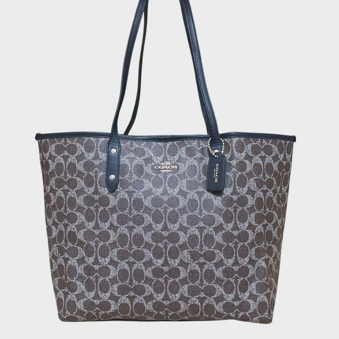 Stylish COACH F54273 PVC Tote Bag with A4 Size Large Capacity
