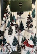 OVERSIZED LARGE 70" SNOWY WINTER VILLAGE SCENE CHRISTMAS TREE SKIRT REDUCED NEW