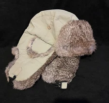 Crown Cap Trapper Hat Rabbit Fur Winter Warm Size Large Lined Canada