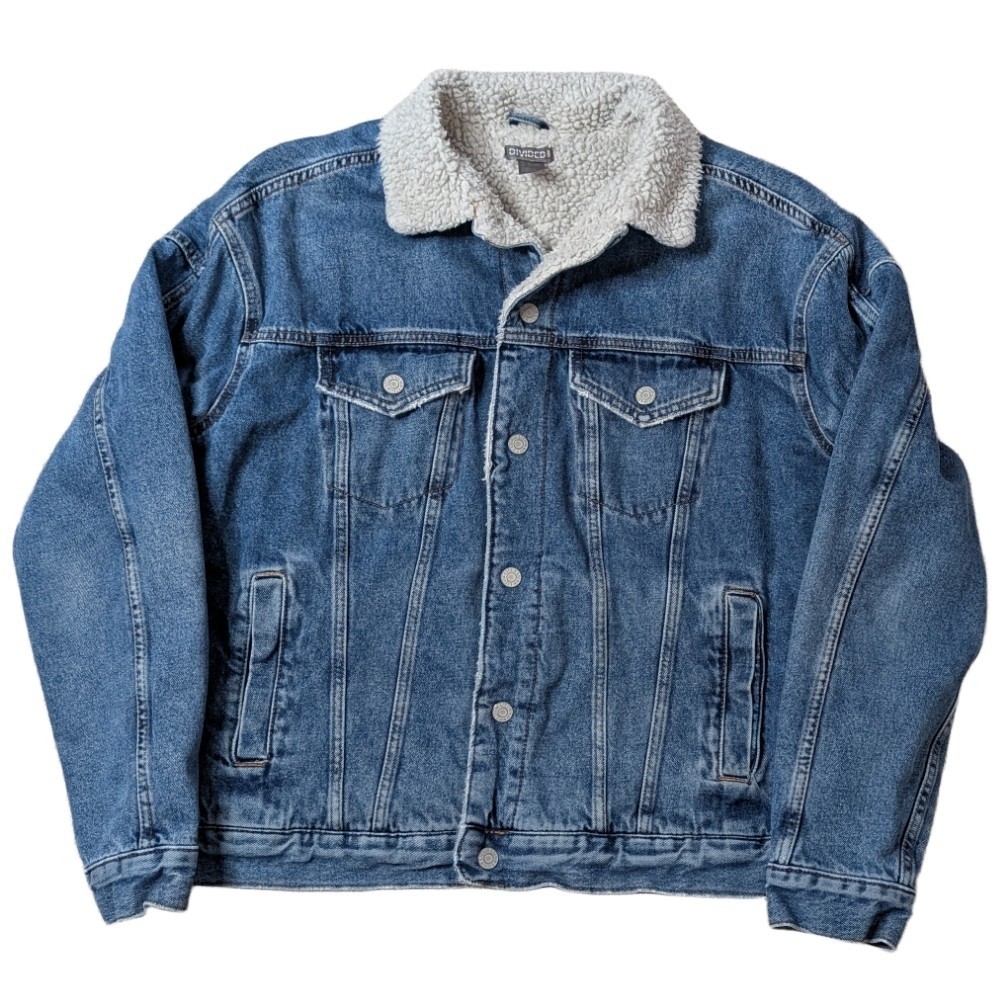 DIVIDED by H&M Sherpa Lined Men's Denim Jean Jacket  Size Medium