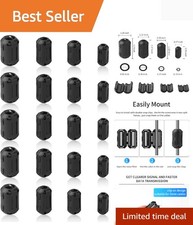 Ferrite Ring Core Black RFI EMI Noise Suppressor Cable Clip-20Pcs