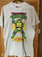 Vintage Teenage Mutant Ninja Turtles T-Shirt Donatello Size L Adult 1990 USA