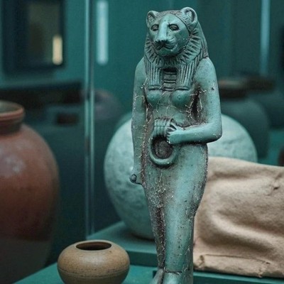 Egyptian Artifacts Unique Authentic Pharaonic Statue Of Egyptian God Sekhmet BC