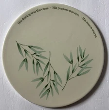 Mary & Martha Inspirational Glazed Ceramic Trivet 10.5 Inches