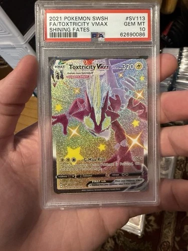 PSA 10 - POKEMON SWORD & SHIELD SHINING FATES SV113 TOXTRICITY VMAX
