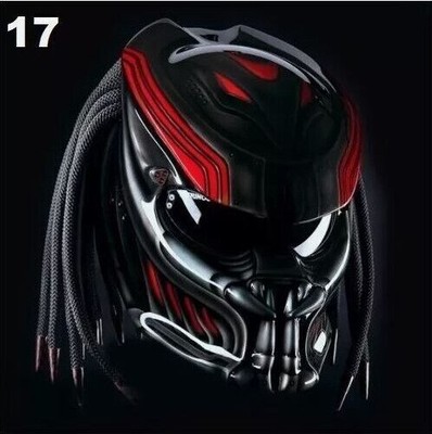 TOP PREDATOR MOTORRADHELM CUSTOM RED GUN STYLE (DOT & SNELL ZERTIFIZIERT)