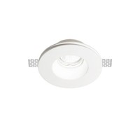 Gips-Einbauleuchte Samba Round, IP20, GU10, üBerstreichbar, Weiß, Reflektor Ø 7.