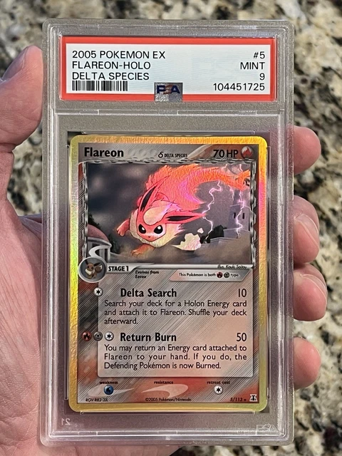 LOW POP 2005 Pokemon Flareon Holo EX Delta Species PSA 9 5/113 VINTAGE MID ERA