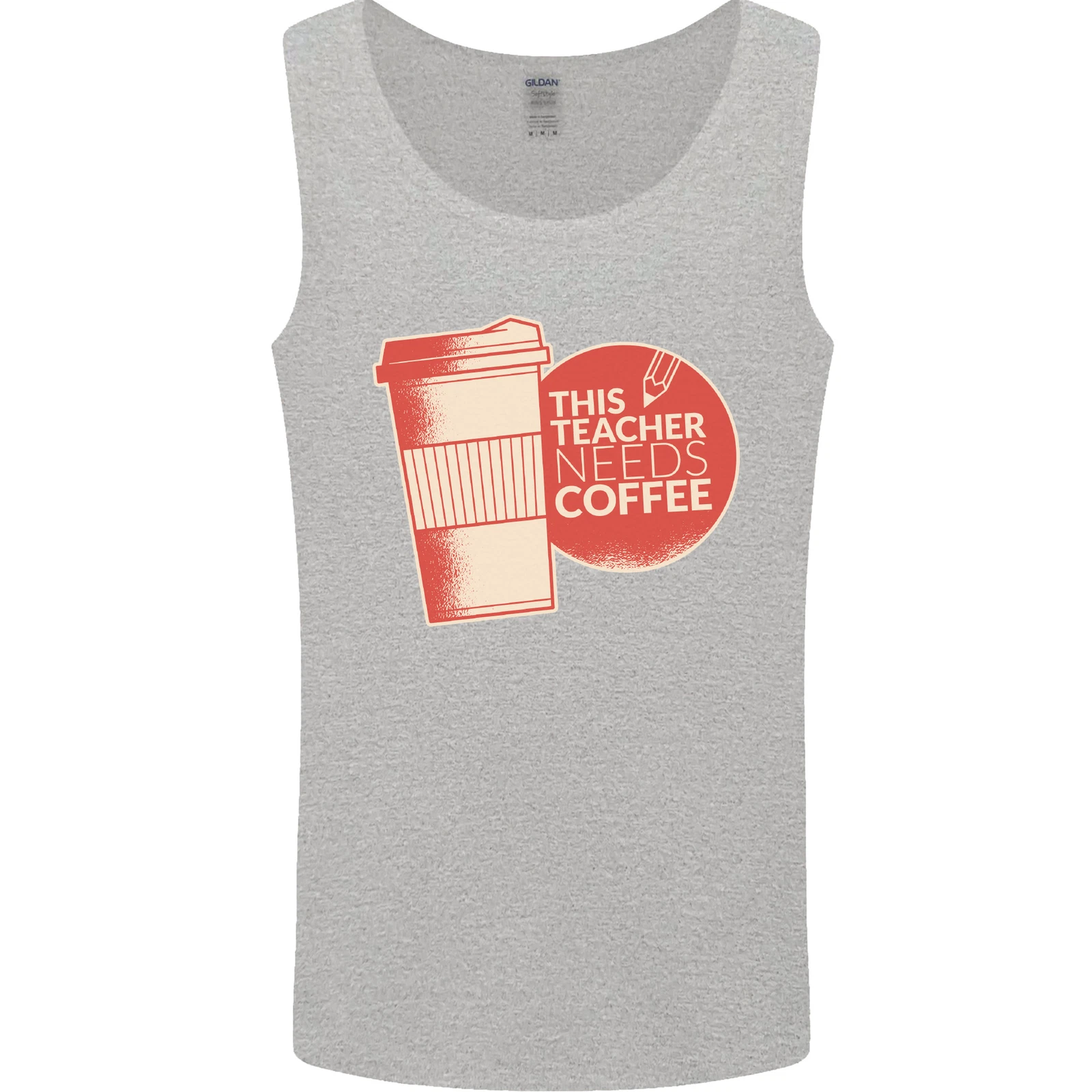 Funny Teacher Coffee Vest Tank Top for Men