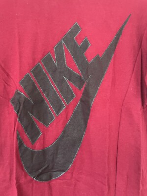 Nike Swoosh Logo Athletic Cut Maroon Tee T-Shirt Size Large | eBay
