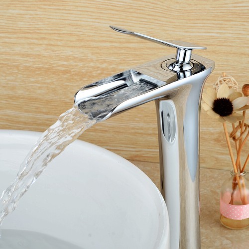 Grifo de baño cascada 11" cromo/níquel cepillado/ORB recipiente un orificio/mango - Imagen 9 de 23