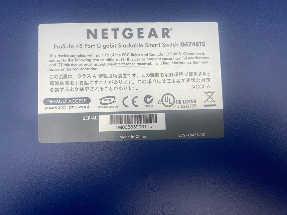NETGEAR GS748TS Prosafe 48 Port Gigabit Stackable Smart Switch - Image 3 of 4