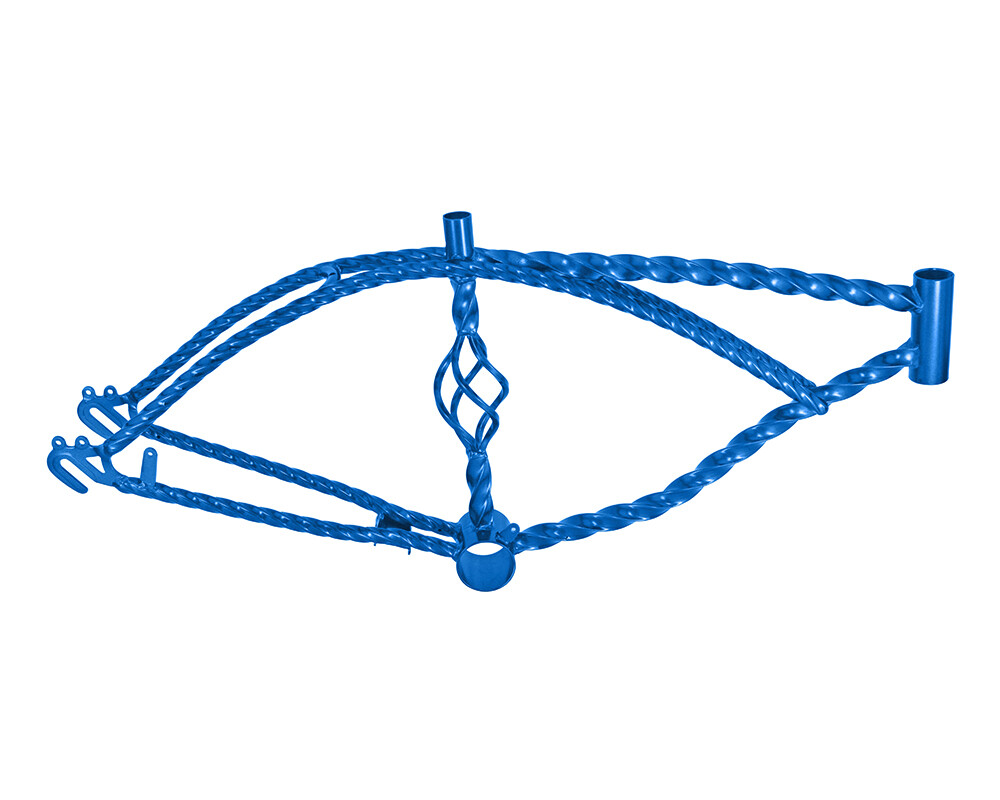 ローチャリ　lowrider bicycle ケージツイストアンテナ BLUE CAGED TWISTED Bicycle Frame for 20