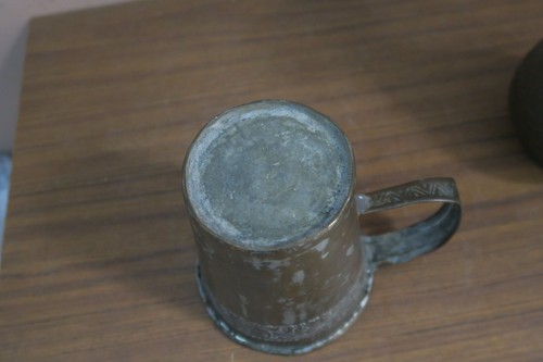 Taza de lavado a mano de cobre martillado judío vintage Judaica 4,5"" de alto 4,5"" de ancho - Imagen 7 de 7