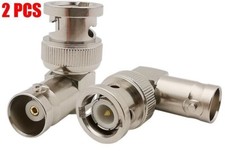 2X BNC Male to Female Right Angle Connector RF Coax Cable Adapter Jack 90 Degree
