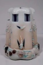 Vintage Hand Carved Wax CANDLE Lighthouse w/ SEASHELLS Unused Seaside Motif