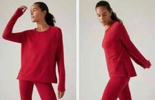 NEW Athleta Women Coaster Luxe Recover Sweatshirt Top Clover Berry
