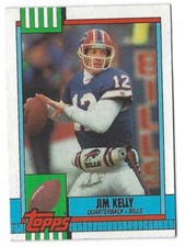 Jim Kelly 1990 Topps No Disclaimer Back #207 EX (Crease) Buffalo Bills