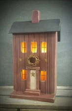Saltbox ,  Primitive Saltbox , Primitive Birdhouse , Burgundy , Primitives