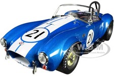 SHELBY COBRA 427 S/C #21 BLUE W/WHITE STRIPES 1/18 CAR SHELBY COLLECTIBLES SC112