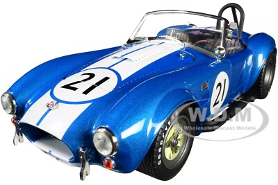 SHELBY COBRA 427 S/C #21 BLUE W/WHITE STRIPES 1/18 CAR SHELBY