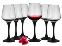 6 WeingläSer 360Ml Mit Schwarzem Stiel RotweingläSer WeißWeingläSer Weinkelch