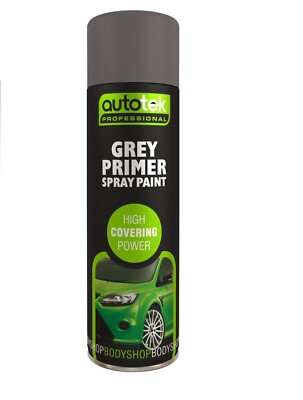 Autotek graue Grundierung Sprühfarbe 500ml Acryl Formel Aerosol für Stahl Kunststoff