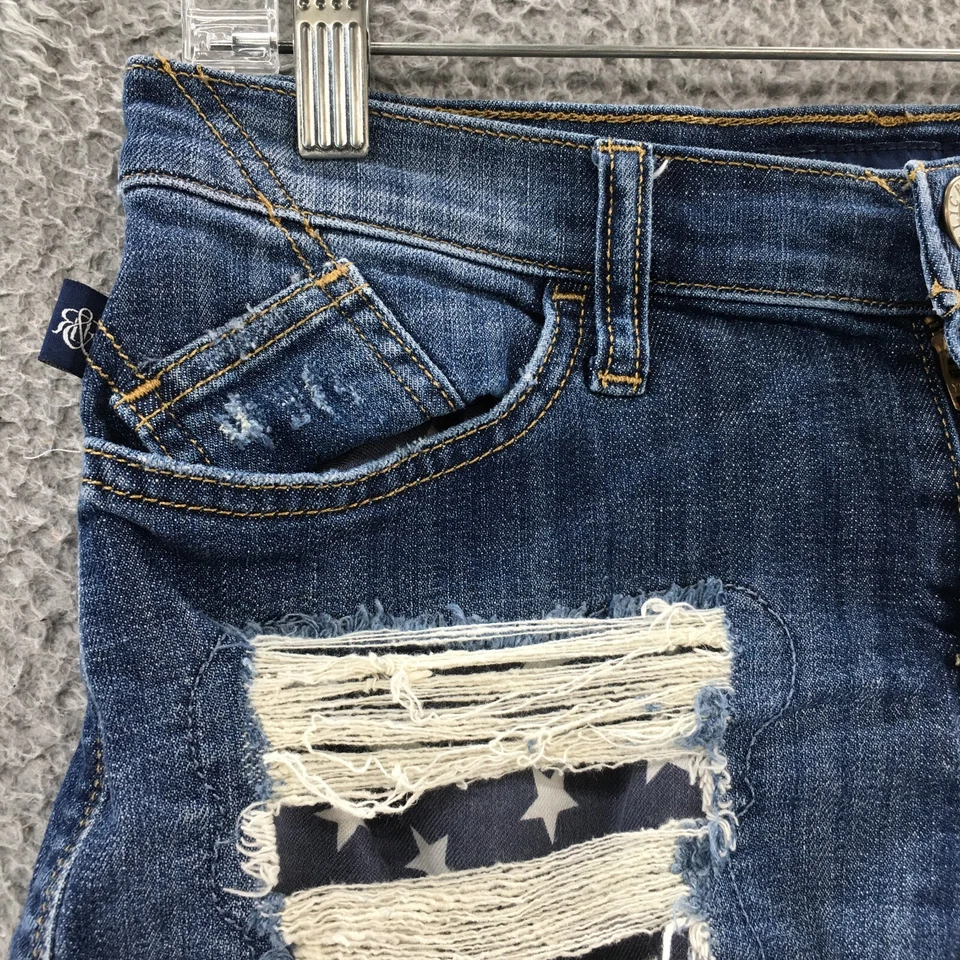 Pantalones Cortos Rock & Republic Corte Para Mujer 4 (Real 29x3.5) Azul Denim Envejecido Foto 4 de 4