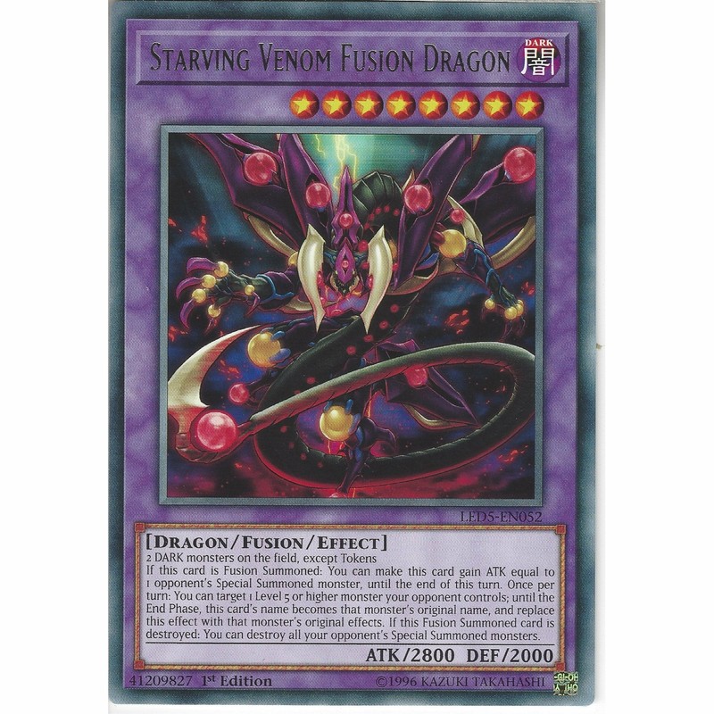 LED5-EN052 Starving Venom Fusion Dragon | 1st Edition | Rare Card | YuGiOh TCG