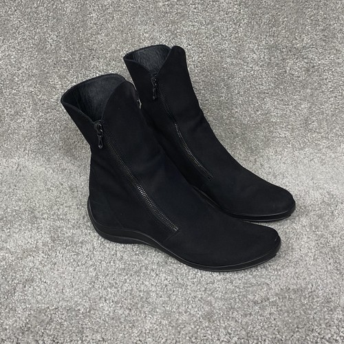 Arche Conan Boots Womens US Sz 7 Black Nubuck  Leather Zipper EU 38 France UK 5 - Picture 2 of 22
