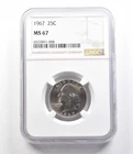 1967 Washington Quarter MS67 NGC *2604