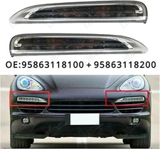 Pair Front Bumper Daytime Run Light Lamp LED DRL Fit For Porsche Cayenne 11-14;