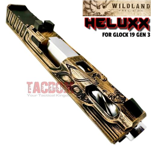 WILDLAND COMPLETE BATTLE GOLD RMR SLIDE For GLOCK 19 GEN 3 SPIRAL BARREL SIGHTS - Picture 2 of 13