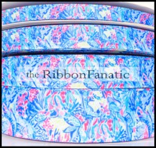 3yds Lilly Fabric Inspired Mermaid Cove 3/8" 5/8" 7/8" 1.5" 3" Grosgrain Ribbon