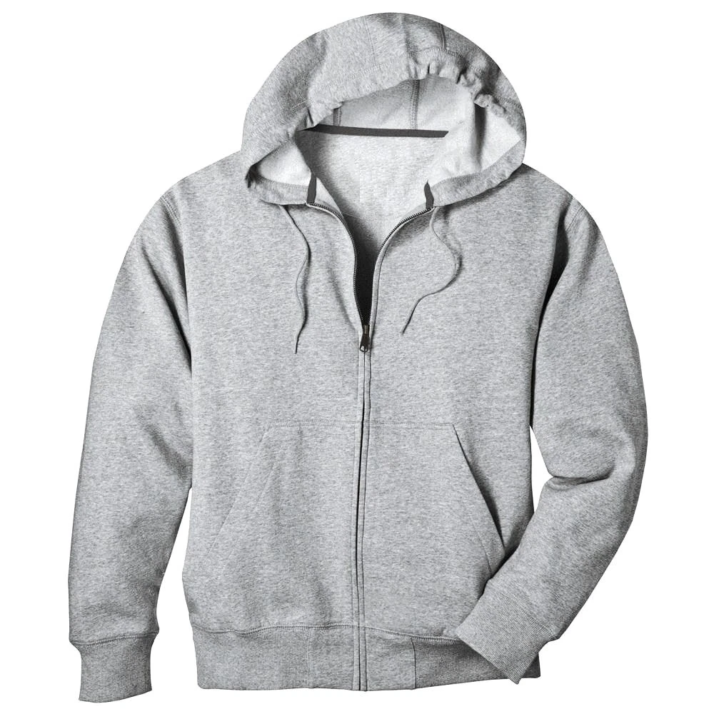 MENS PLAIN LIGHT GREY ZIP UP HOODY hooded sweatshirt cotton jacket gym yoga gear