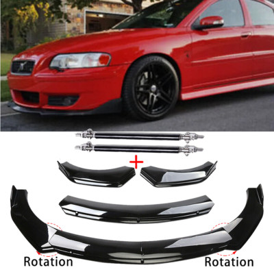 Front Bumper Lip Splitter Spoiler Gloss Black Body Kit For Volvo S40 S60 S70 S80