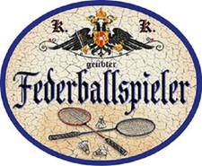 Federballspieler + Nostalgieschild