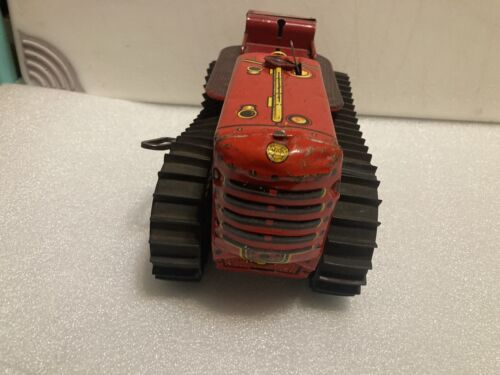 VINTAGE MARX WIND UP TIN TOY PAINTED FARM DIESEL12 TRACTOR WITH TREAD TD18 - Picture 4 of 21