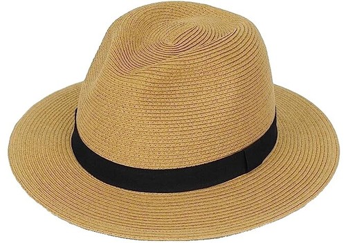 Flora Bella Adjustable Burnt Orange Floppy Straw Hat with 