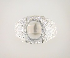 Mens Oval Cabochon Donello Ring Setting Sterling Silver