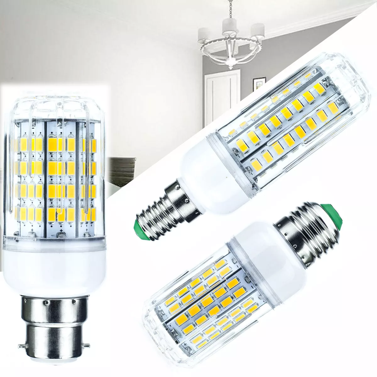 Dimmable LED Corn Light Bulbs E27 E14 5730 SMD 30W 100W