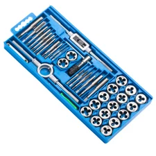 40Pcs Tap And Die Set Metric M3-M12 Thread Renewing Tools Cutting Threads Handle