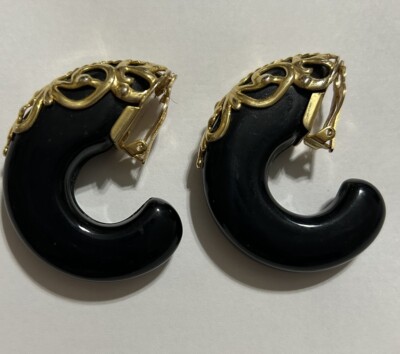 Vintage Inna Citrine Gold Tone Earrings.