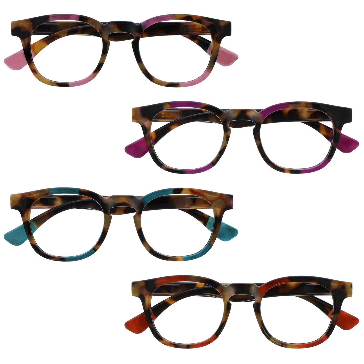 Opulize AVA Reading Glasses Rounded Mens Womens Spring Hinges Inc