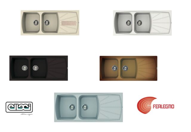 LAVELLO VETRORESINA INCASSO 116X50 2 VASCHE REVERSIBILE GRANITEK LIVING ELLECI LAVELLO VETRORESINA INCASSO 116X50 2 VASCHE REVERSIBILE GRANITEK LIVING ELLECI