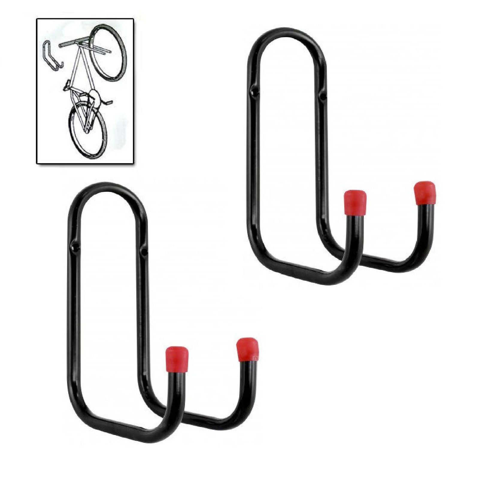 2 x Heavy Duty Double Bike Storage Hooks Wall Mounted Ladder Bicycle Garage shed eBay