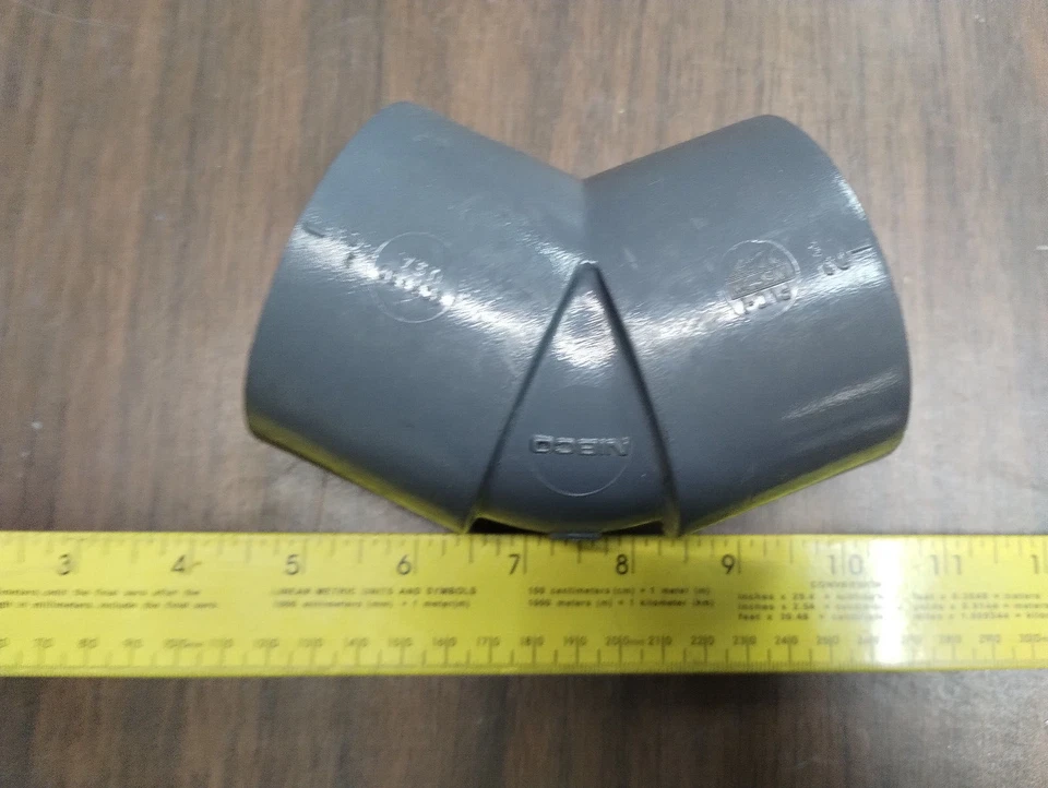 LOT OF 3  NIBCO 2" 45 DEGREE ELBOW SOCKET X SOCKET SLIP GLUE SCH 80 PVCI NFS-PW - Image 4 of 4