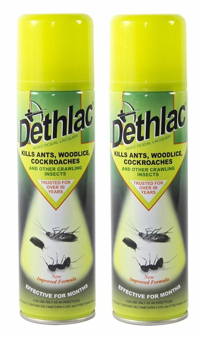 2 X Dethlac Ant Killer Spray Kills Ants Woodlice Cockroaches and